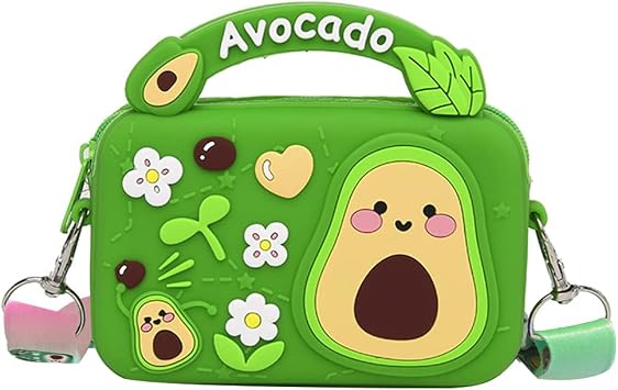 Toddle Handbag Silicone Coin Wallets Cute Crossbody Purse Bag Birthday Gifts for Little Girls Avocado Green