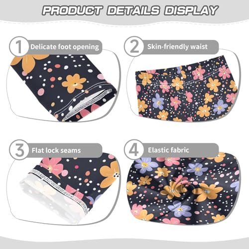 Colorful Cartoon Flowers Girls Leggings Soft Stretch Workout Yoga Dance Pants for Kids Casual Tights3