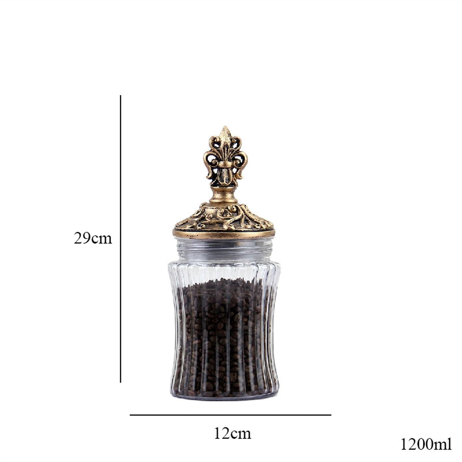 Botes para Alimentos Retro Vidrio Almacenamiento Tarro Resina Talla Talla Cubierta Caramelo frascos Europe Estilo Grano dispensador Sello té Caddy Home Organizador Ornamentos Botes Herméticos