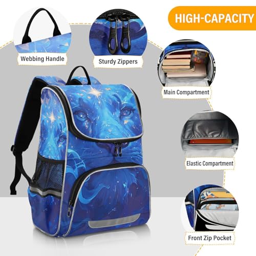 Mochila de viaje infantil para excursiones con estampado de león 4