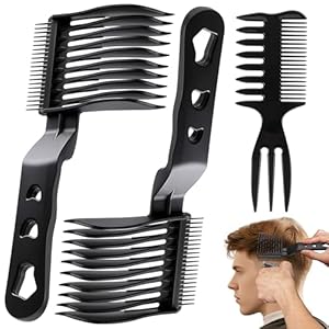 Blend Friend Fade Comb Set Black Professional Barber Combs for Men & Boys, Self Haircutting Tools for Fading & Blending, Salon or Home Use (Black 3PC)