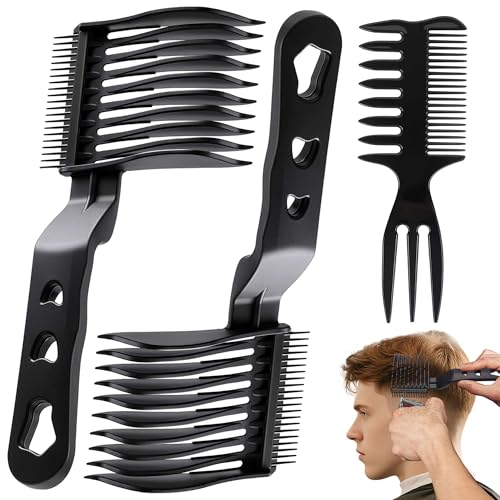Blend Friend Fade Comb Set Black Professional Barber Combs for Men & Boys, Self Haircutting Tools...