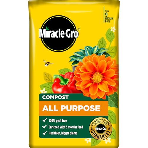 Miracle-Gro Peat-Free Premium All Purpose Compost 45L | Multi-Purpose Garden Soil Mix for Pots, Containers, Hanging Baskets & Outdoor Plants