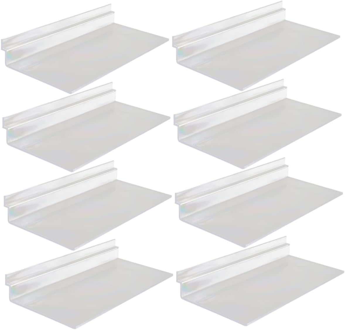 Luxshiny 3sets Slatwall Shelves Wall Mount Shoe Rack Plastic Garage Shelving for Closet Door Storage 8pcs*3
