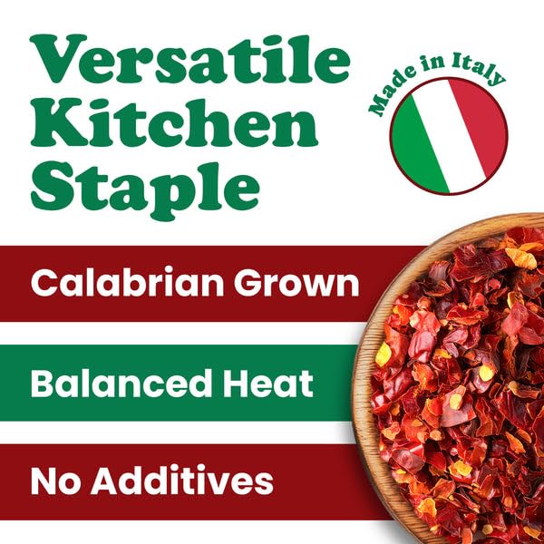 Food to Live Calabrian Hot Chili Pepper Flakes, 4.41 Pounds – Dried Large-Cut Italian Red Crushed Pepper, Spicy Seasoning. All Natural Vegan, Kosher, Bulk