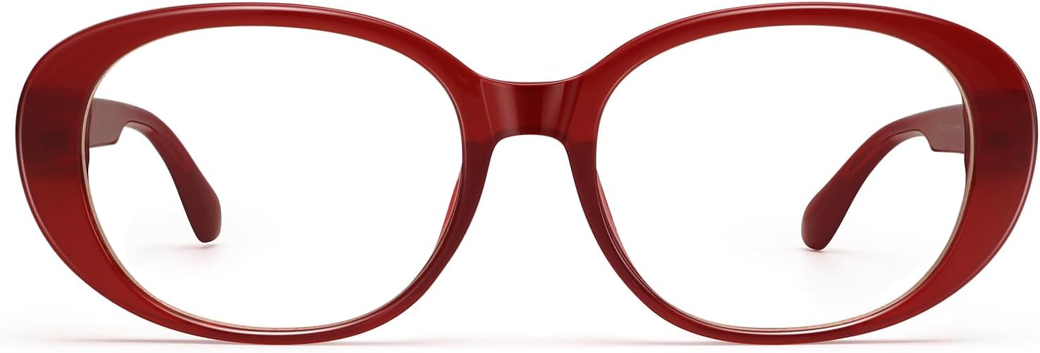 Dollger Retro Oval Blue Light Blocking Glasses for Women Men Stylish 90s Vintage Fake Glasses Y2k Eyewear Frame