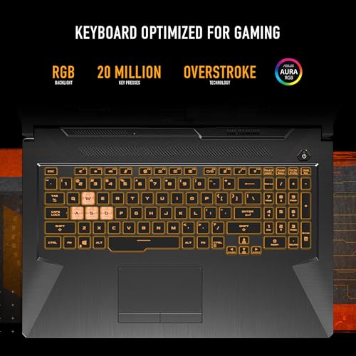Image of ASUS TUF Gaming A17 (2023) Gaming Laptop, 17.3 inch FHD 144Hz IPS-Level Display, NVIDIA GeForce RTX 2050, AMD Ryzen 5 7535HS, 86GB DDR5, 512GB PCIe Gen4 SSD, Wi-Fi 6, Windows 11, FA706NF-RS51