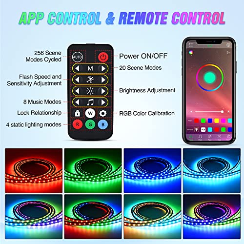 Image of Nilight Truck Bed Light Strip RGB-IC LED Bar 2PCS 60 inch Cargo Lighting | for Pickup Multi Dream Color DIY Music Synchronous with APP and RF Remote Control