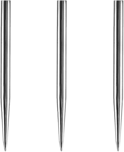 Puntos de repuesto para dardos, puntos de repuesto, plata lisa, longitud 1.260 in (1 juego)