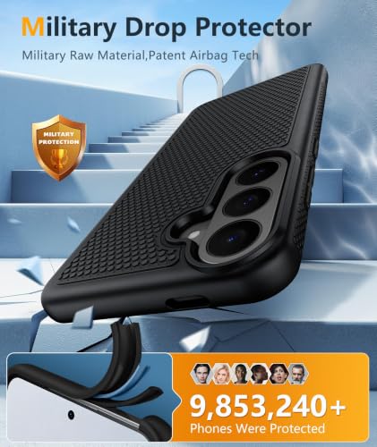 Image of FNTCASE for Samsung Galaxy S26-FE Case: Non Slip TPU Military Grade Black