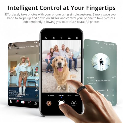 Image of Smart Ring for Women, Health Tracker & 5ATM, COLMI R02. (Black Ceramic, 7#)