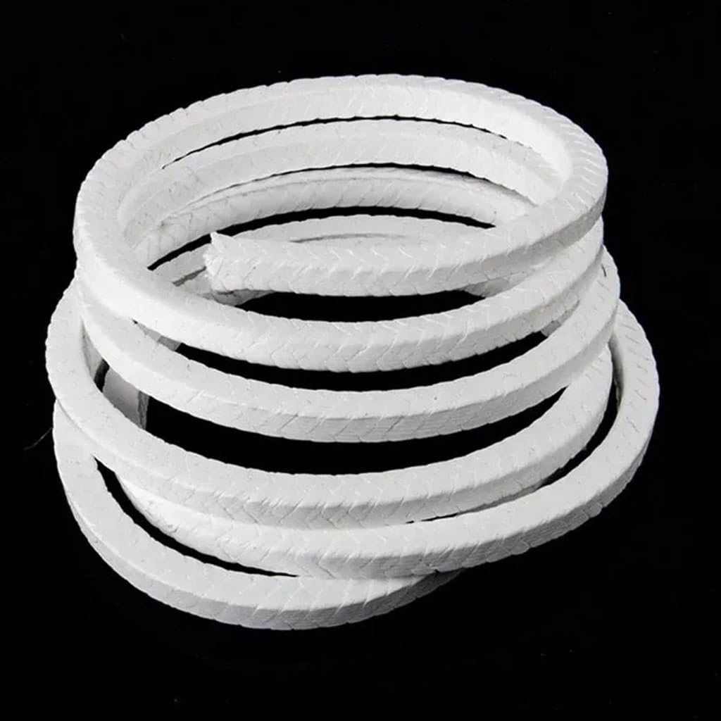 hcaklozgshi 1Meter PTFE Oil-free Braided Compression Packing Packing Fiber Braid Gland Rope Gland Pump Valve Seal Corrosion Resisting(30x30mm)