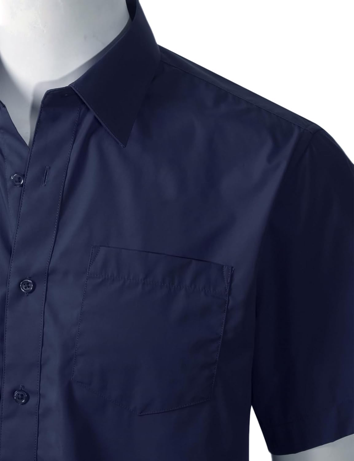 Allsense Men’s Dress Shirt Regular-Fit Short Sleeve Stretch Wrinkle-Resistant - Image 4