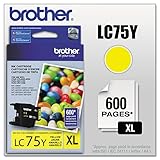 Brother Printer LC75Y High Yield (XL Series) Yellow Cartridge Ink - Retail Packaging