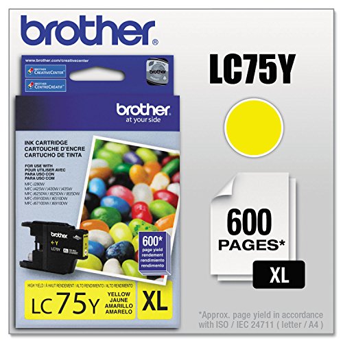 Brother Printer LC75Y High Yield (XL Series) Yellow Cartridge Ink