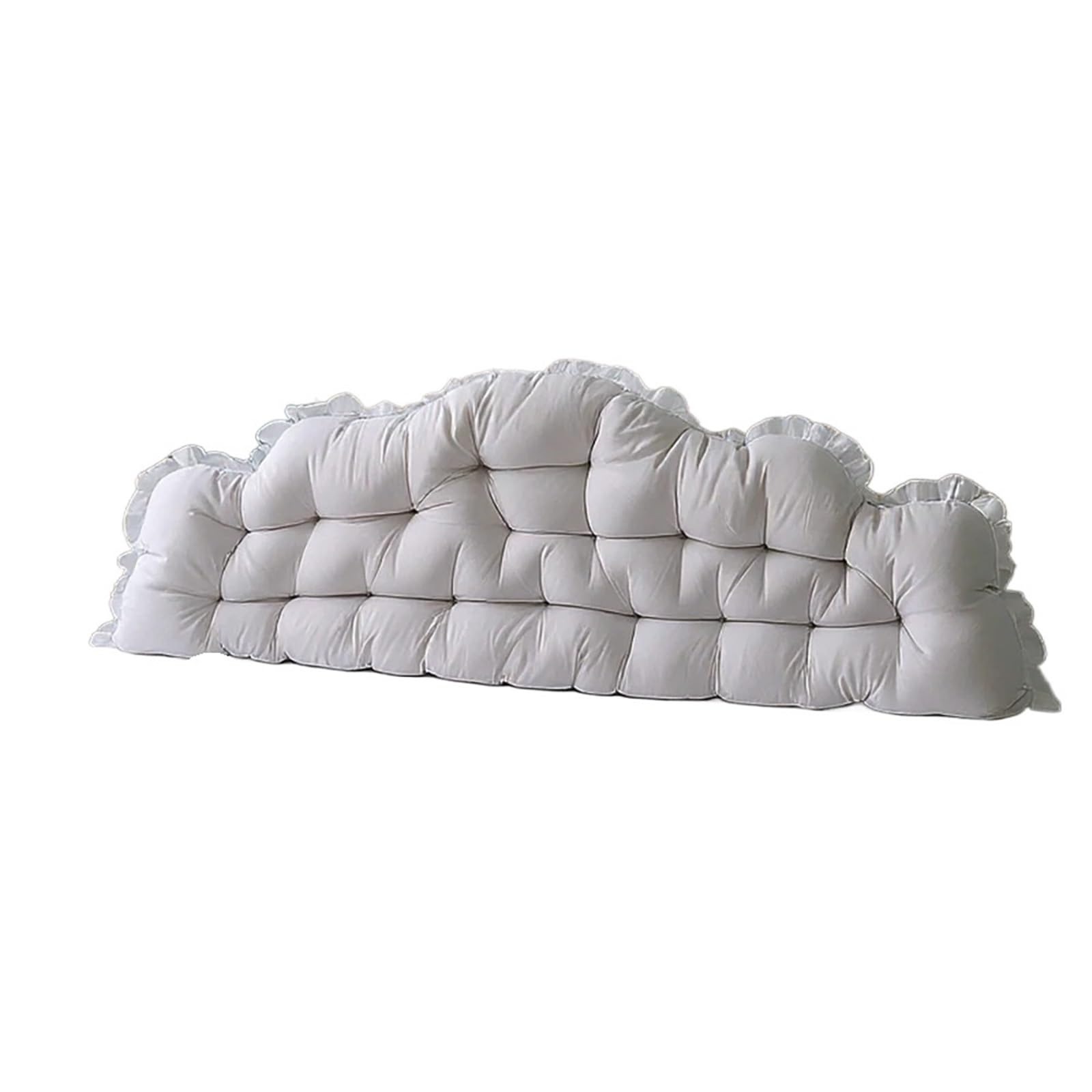 LPATEBCVU Ruffle Bed Backrest Upholstered Ruffled Edge Headboard Pillow For Sofa Bed Tatami(Light Grey)