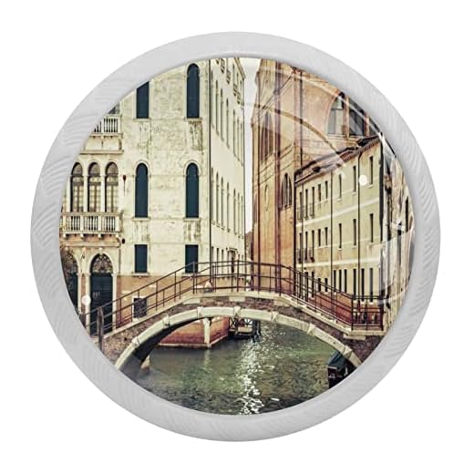Liten bro över kanalen Venedig Italien 4-pack skåp låda knopp möbelhandtag låda dragknoppar för byrå, garderober, skåp, bokhylla