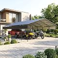 Patiowell 20x30 FT Metal Carport, Heavy Duty Oversized Carport with Reinforced Frame and Galvanized Steel Roof, All-Weather Garage Car Port Shelter for 2 Cars, Trucks, Boats and Tractors, Black