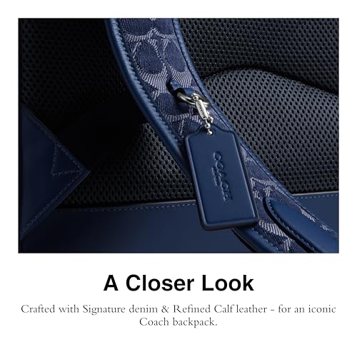 Coach Men's Charter Backpack in Signature Denim, Deep Blue, One Size4
