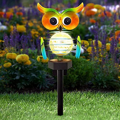 Lampe solaire étanche hibou avec allumage automatique pour extérieur