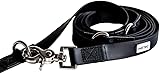 PetTec Hundeleine 2m Führleine für Hunde bis 60kg, leichte Trainingsleine/Ausbildungsleine/Trekkingleine verstellbar aus TRIOFLEX (ähnl. Biothane), wasserabweisend, Dog Lead (Schwarz)