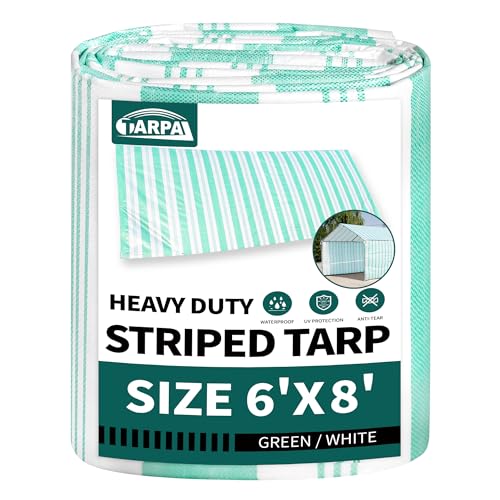 TARPAL Tarps 6x8 Feet Heavy Duty 12mil Tarp Waterproof Striped tarp Cover