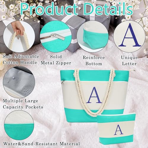 Image of YOOLIFE Beach Bags for Women - Travel Canvas Beach Tote, Pool Waterproof Bag, Travel Essentials, Gifts for Women Birthday
