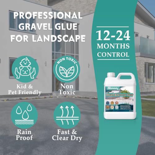 64OZ Mulch & Rock Glue for Landscaping, Fast Drying Lockdown Sticky Rock Glue, Reliable and Non-Toxic Gravel Binder for Rocks, and Pea Gravel, Lasts up to 12-24 Months — view 4