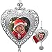 BANBERRY DESIGNS Baby's First Christmas - 2018 Ornament for Newborn - Silver Filigree Heart Shaped Photo Ornament - Baby Ornaments
