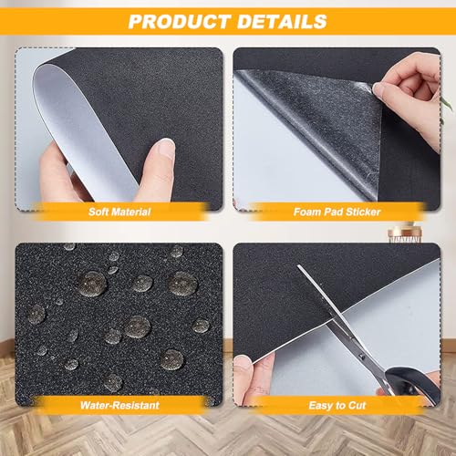 Selbstklebende Schaumstoffplatte 3mm x 21mm x 300mm Moosgummi Schaumstoff Polster Selbstklebend Moosgummiplatten Platten Schwarz 6 STK