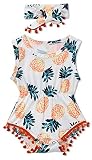 UNICOMIDEA Adorable Pinapple Onesie 12-18 Months Soft Non-stimulating Baby Bodysuit Elastic Waist To