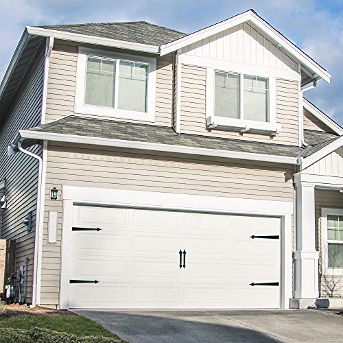 Skysen Steel Garage Door Decorative Hinges Handles Accents Hardware Kit Screw Mount,Black(Tckls) #TOP6