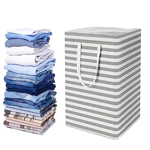 75L Large Laundry Basket Bag,Freestanding Clothes basket laundry Hamper-Collapsible Tall Washing Basket with Extended Handles (B)