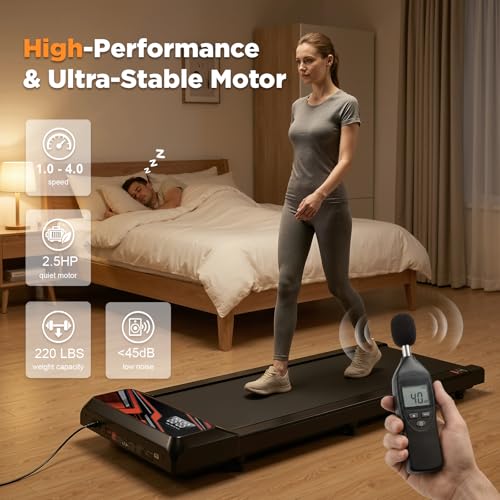 Image of 2.5HP Walking Mat with Incline pad,Under Desk Treadmill, Walking Running Pad with Remote, 3 in 1 Low Noise Small Mini Portable Treadmill with Led Screen, Compact Treadmills for Home, 265lbs Capacity