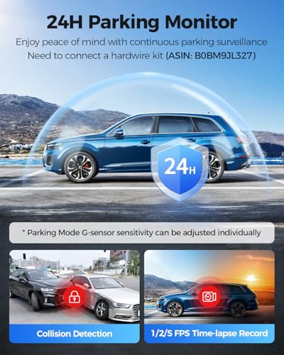 AZDOME 4K+2.5K Mirror Dash Cam with AR effects, ADAS, BSD and LCA Rear View Mirror Camera, - image 9