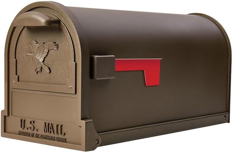 Gibraltar Mailboxes AR15T0AM Mailbox Gibraltar ES Arlington Classic Galvanized Steel Post Mount Bronze Powder Coated