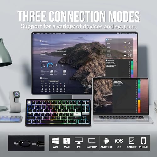 Image of EPOMAKER TH85 QMK /VIA Wireless Gaming Keyboard, BT5.0 /2.4GHz /USB-C | Hot-Swap Pre-lubed Custom Creamy Jade Linear Switches, Gasket Creamy Keyboard for PC /Mac /Office /Gaming (Black)