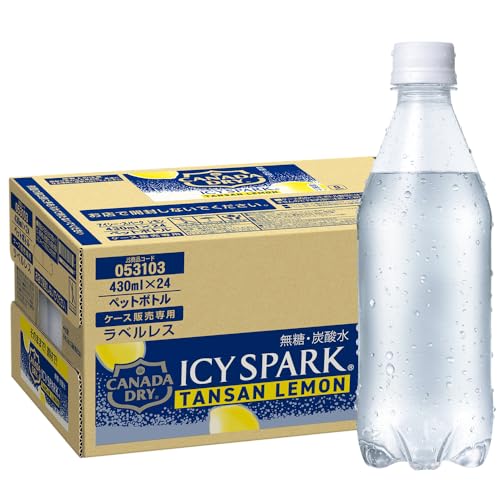 【強炭酸】コカ・コーラ アイシー・スパーク from カナダドライ レモン ラベルレス 430mlPET ×24本