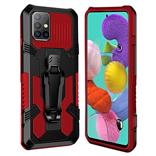 xinyunew Funda para Samsung Galaxy A02S 5G,Cubierta Carcasa [antigolpes Fundas ] Protección de Cuerpo Completo 361 de Grado Militar con Soporte Clip Trasero Funda - Rojo Cover
