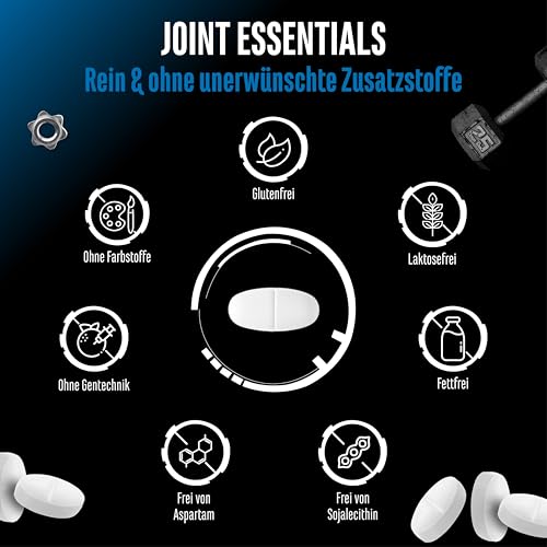 Joint Essentials – Hochdosiertes Gelenk-Supplement mit Collavant® N2 Typ-II-Kollagen – Glucosamin + Chondroitin + MSM + Hyaluronsäure + Vitamin C + Cissus + Weihrauch – 180 Tabletten