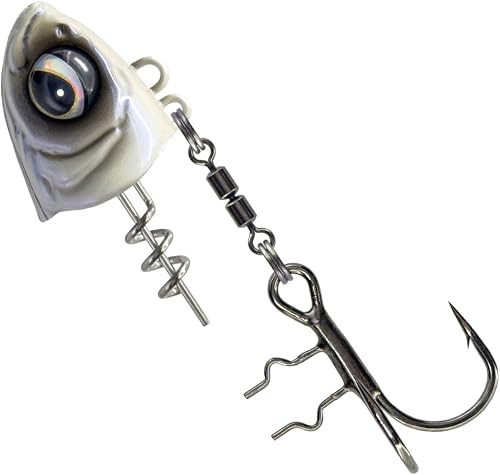 Savage Gear Monster Vertical Heads - 1 Jigkopf für Gummiköder, Farbe:Pearl White