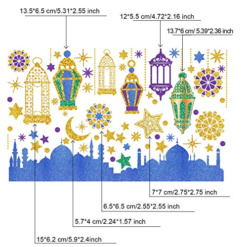 Ramadan Mubarak Window Clings Eid Mubarak Window Stickers Party Supplies Decorations Muslim Happiness Ramadan Eid Al-Fitr Window Decor Ramadan Kareem Cut-Out Decals For Window #TOP1