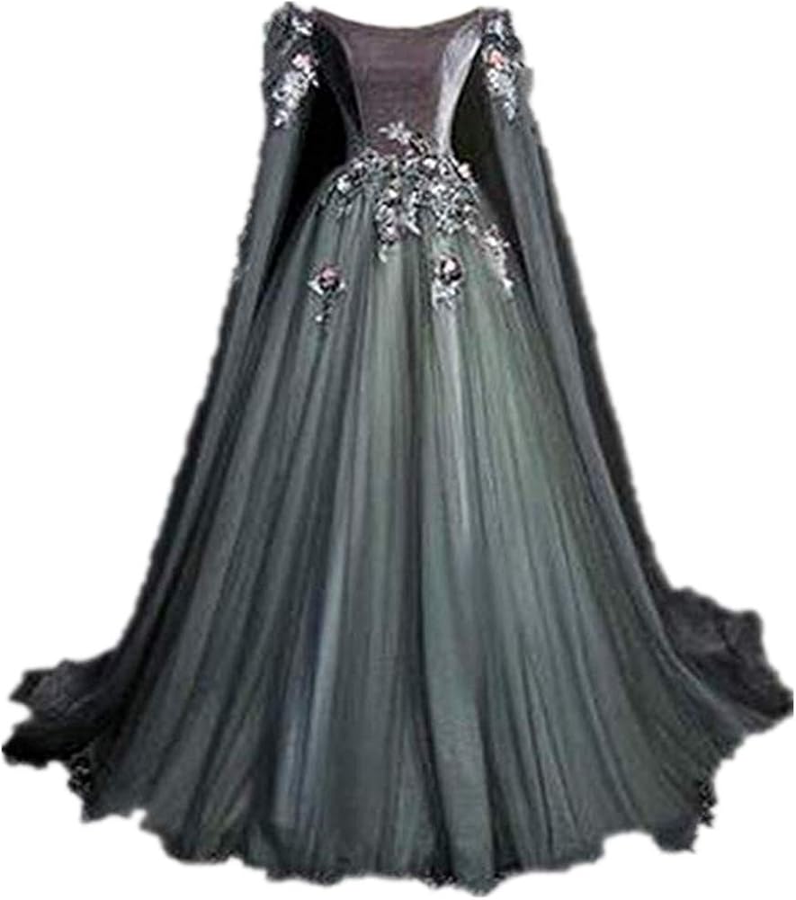 Dark Grey Cosplay Ball Gown Medieval 