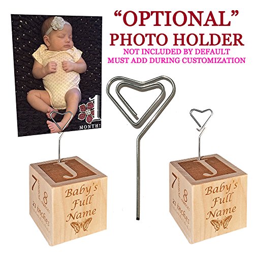 Glitzby Baptism - Christening - Dedication Keepsake - Personalized Baby Block Baptizm Gift Custom Engraved Wooden Baby Block for Boy & for Girl keepsake from godparent godmother - Thumbnail 6