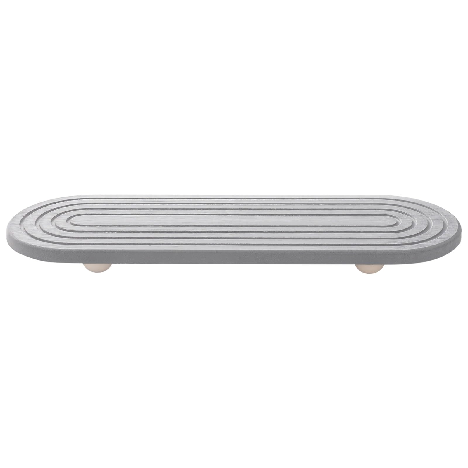 Bandeja de piedra de diatomeas 30x10 cm con patas de madera para encimera de baño y cocina