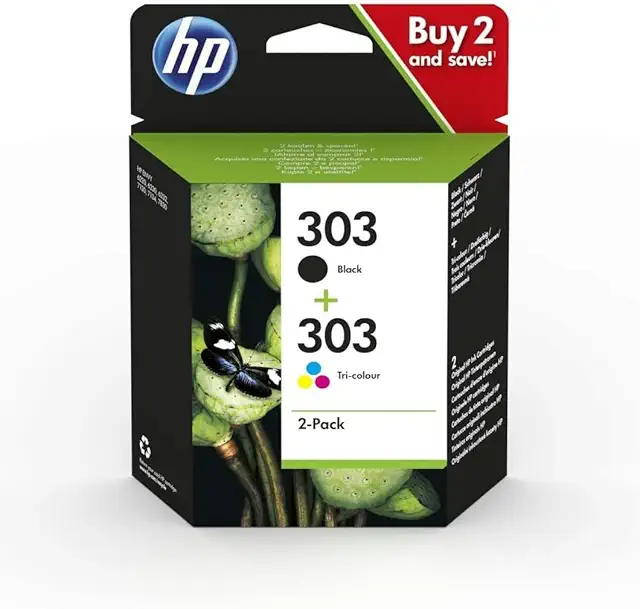 Pack de 2 cartouches d'encre HP 303 originales - Noir et Couleurs pour imprimantes compatibles