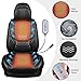 CAR PASS Ventilation Cooling Seat Cover,Luxury Nappa Leather 5 Seat Cover with Vibrate Massage 12V, Lumbar Support, Seat Covers for SUVs,Pickups,Trucks,Vehicles (Solid Black)
