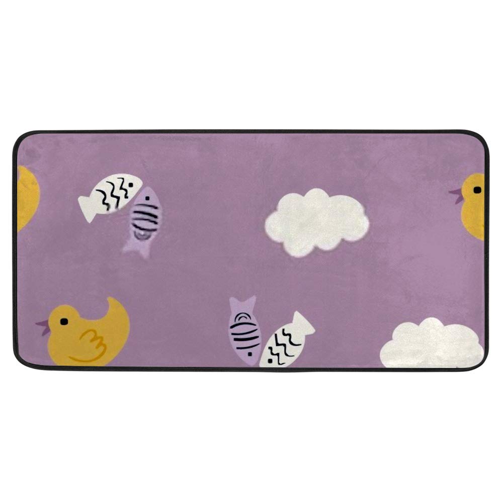 Tapis de cuisine motif cygne 39x20 inch antidérapant et imperméable