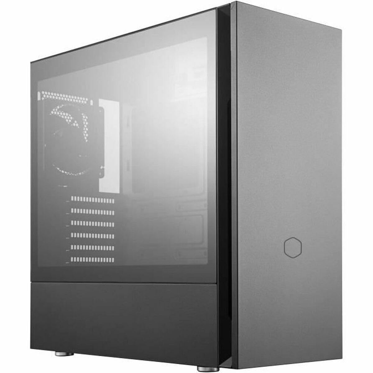 Cooler Master Silencio S600 Tempered Glass Side Panel. ATX Mid-Tower with Sound-Dampening Material, Sound-Dampened Steel Side Panel, Reversible Front Panel, SD Reader, and 2 120mm PWM Silencio FP Fans