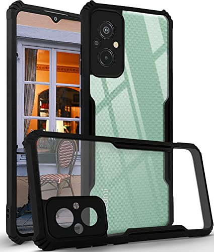 Image of Jkobi Back Cover Case for Xiaomi Redmi 11 Prime (Crystal Glass Back | Shockproof Bumpers | Professional Black)